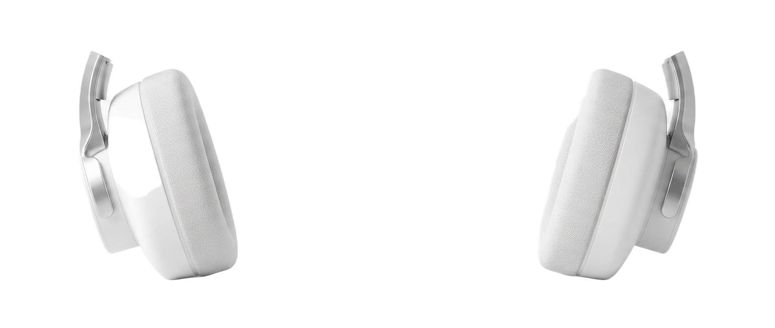 White over-ear headphone cups